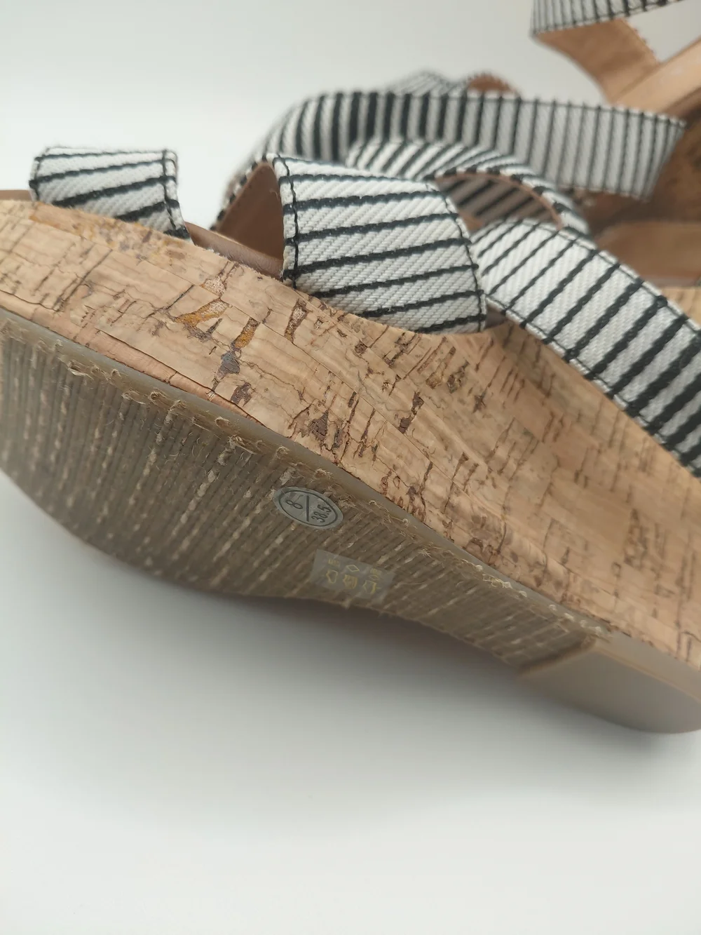 Chinese Laundry Black & White Striped Platform Sandals